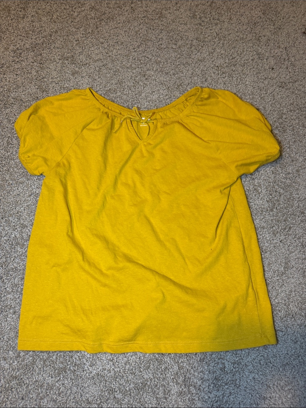 Old Navy Mustard Yellow Girls' Short Sleeve Peasant Top